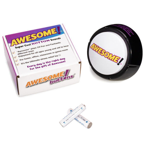 The Original Awesome Button retail box with AAA batteries included